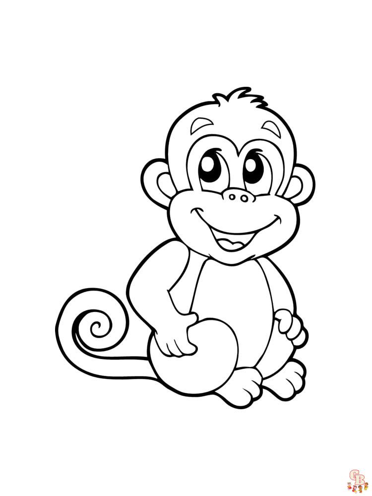 Desenhos de Macacos para Colorir para Crianças - Atividades