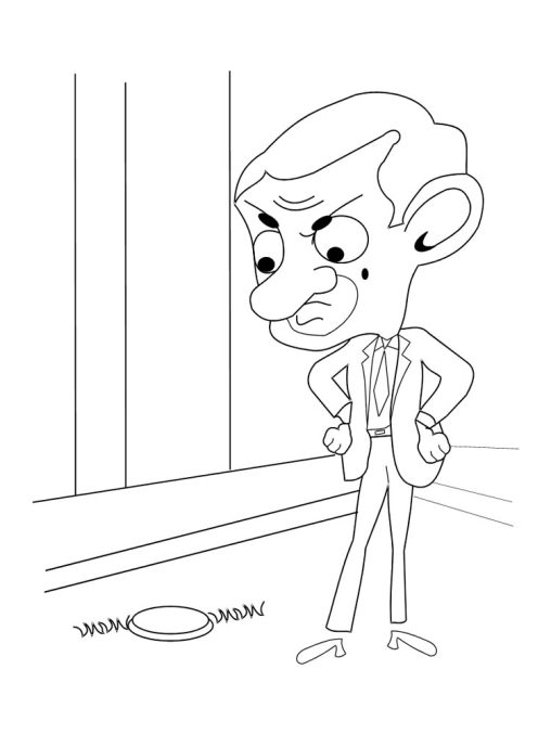 Planse De Colorat Distractive Mr Bean Pentru Copii Cu Gbcoloring