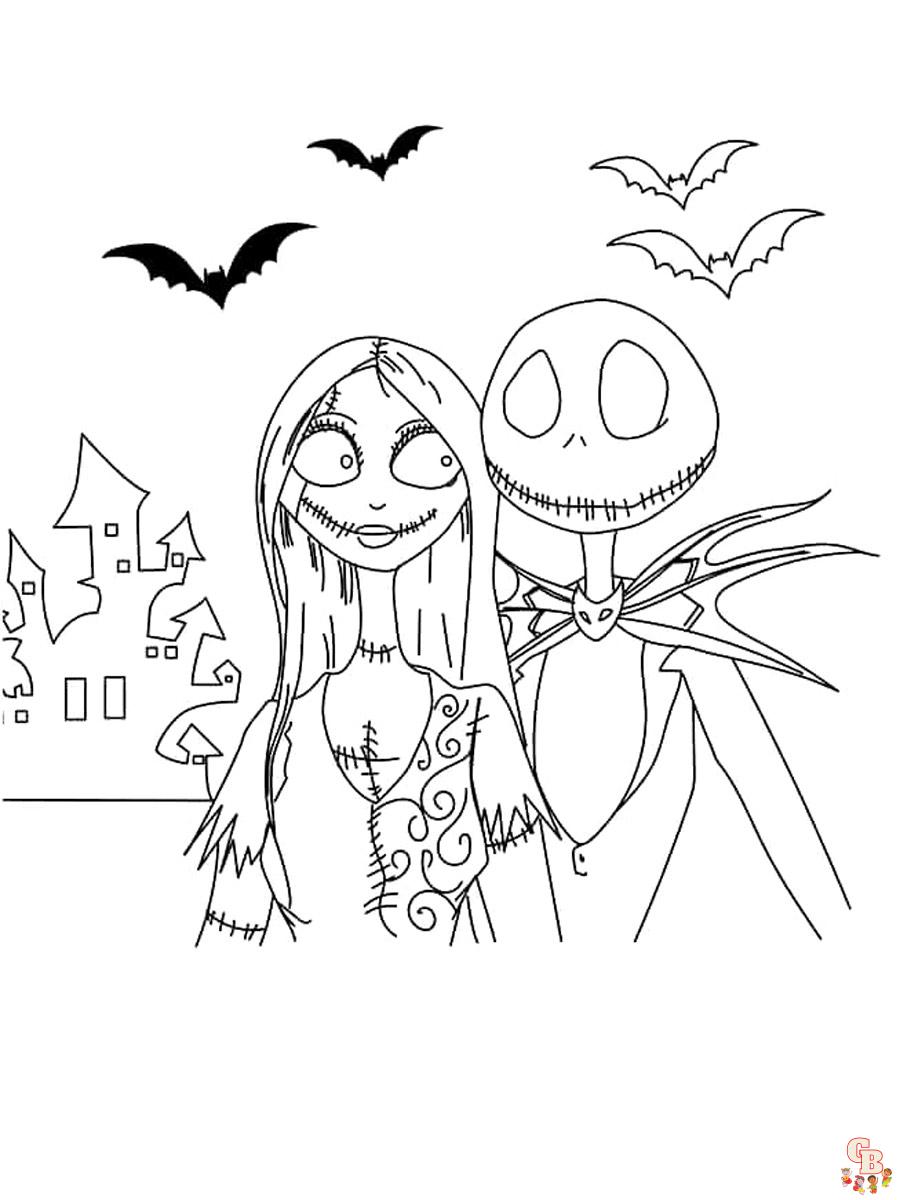 Free Printable Nightmare Before Christmas Coloring Pages For Kids in 2023   Cartoon coloring pages, Halloween coloring book, Halloween coloring sheets