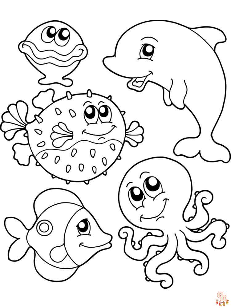 Cute Sea Animals Coloring Pages Free Printable