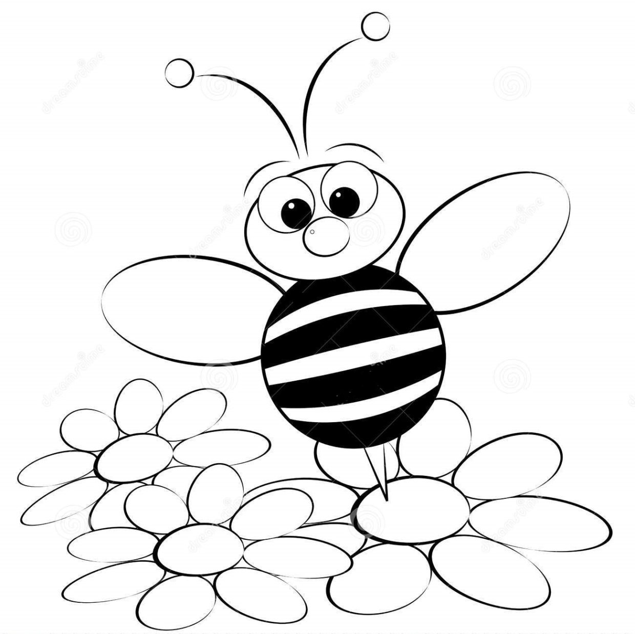 Cute Bee Coloring Pages Free Printable And Easy Gbcoloring