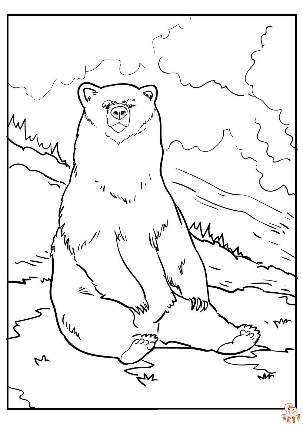 realistic bear coloring pages