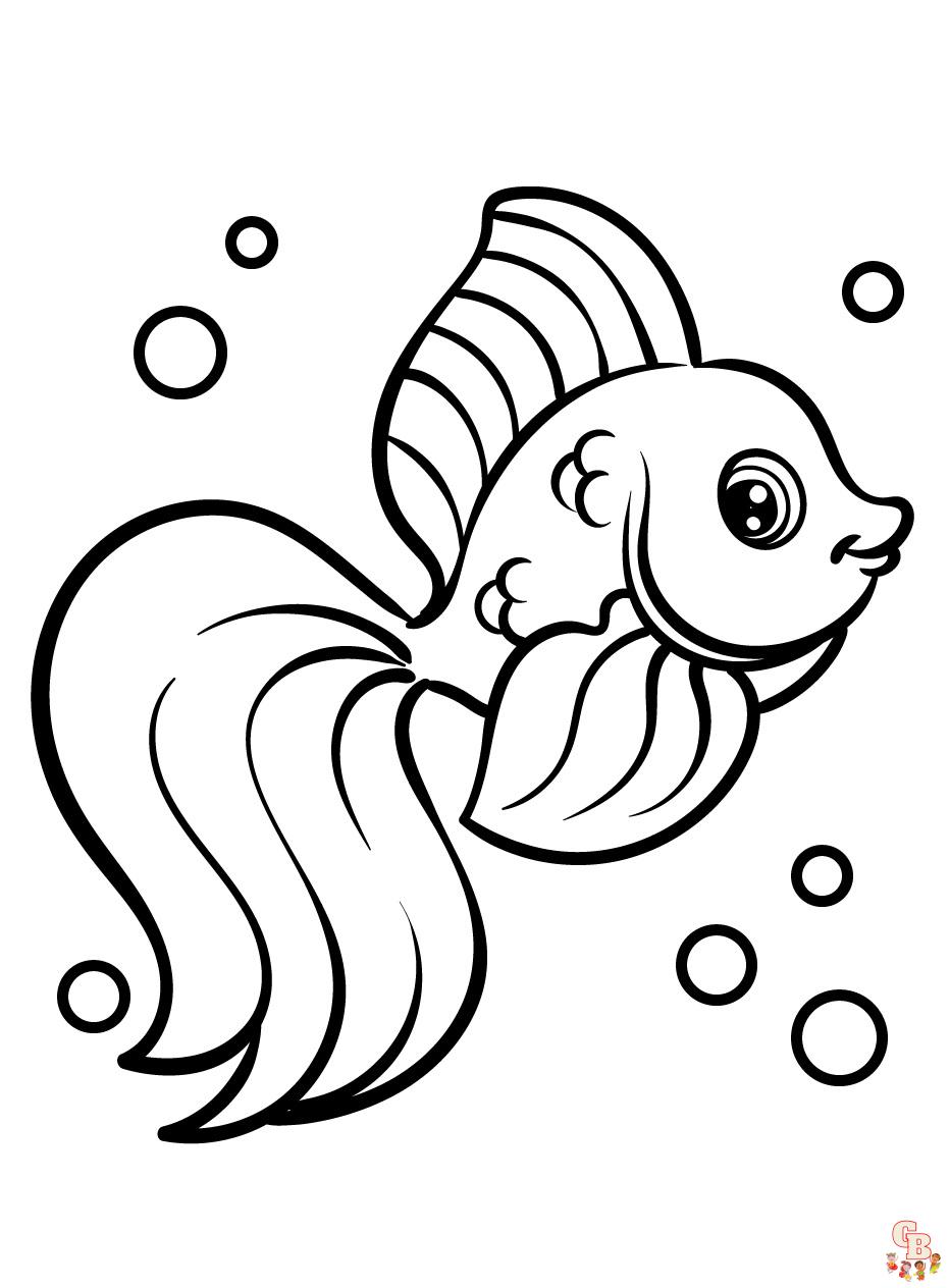 Desenhos de peixes fofos para colorir: imprimíveis, gratuitos e fáceis de  colorir