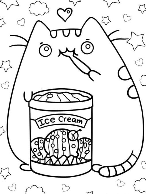 Pusheen Con Helado Para Colorear Ice Cream Coloring Pages Free Sexiz Pix