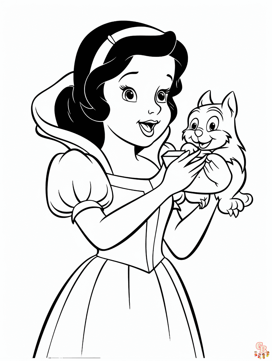 coloring pages princess snow white