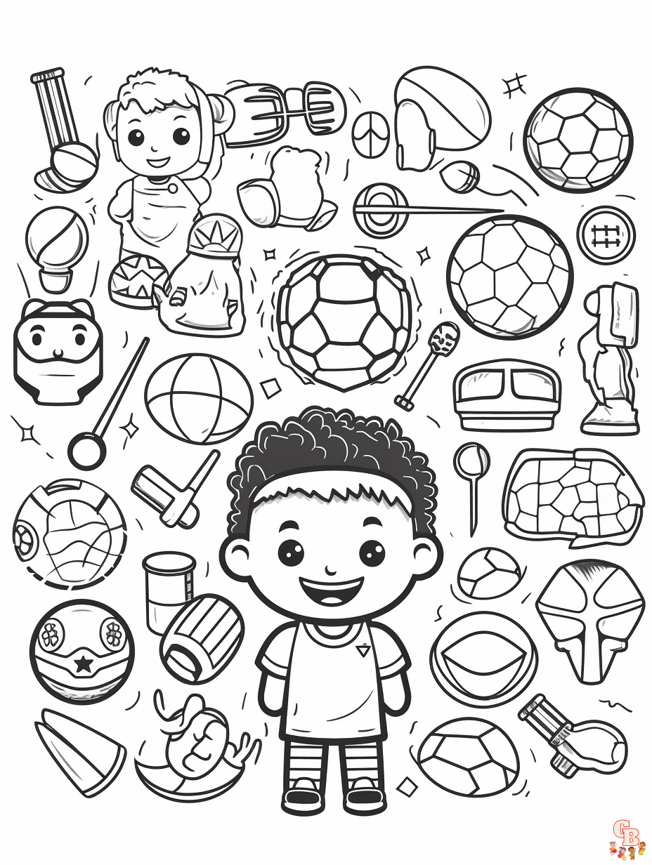 Sports Coloring Book For Boys Ages 4-8: Cool Illustrations with Football,  Baseball, Hockey, Soccer, Tennis, Gymnastics and More! Perfect Gift for