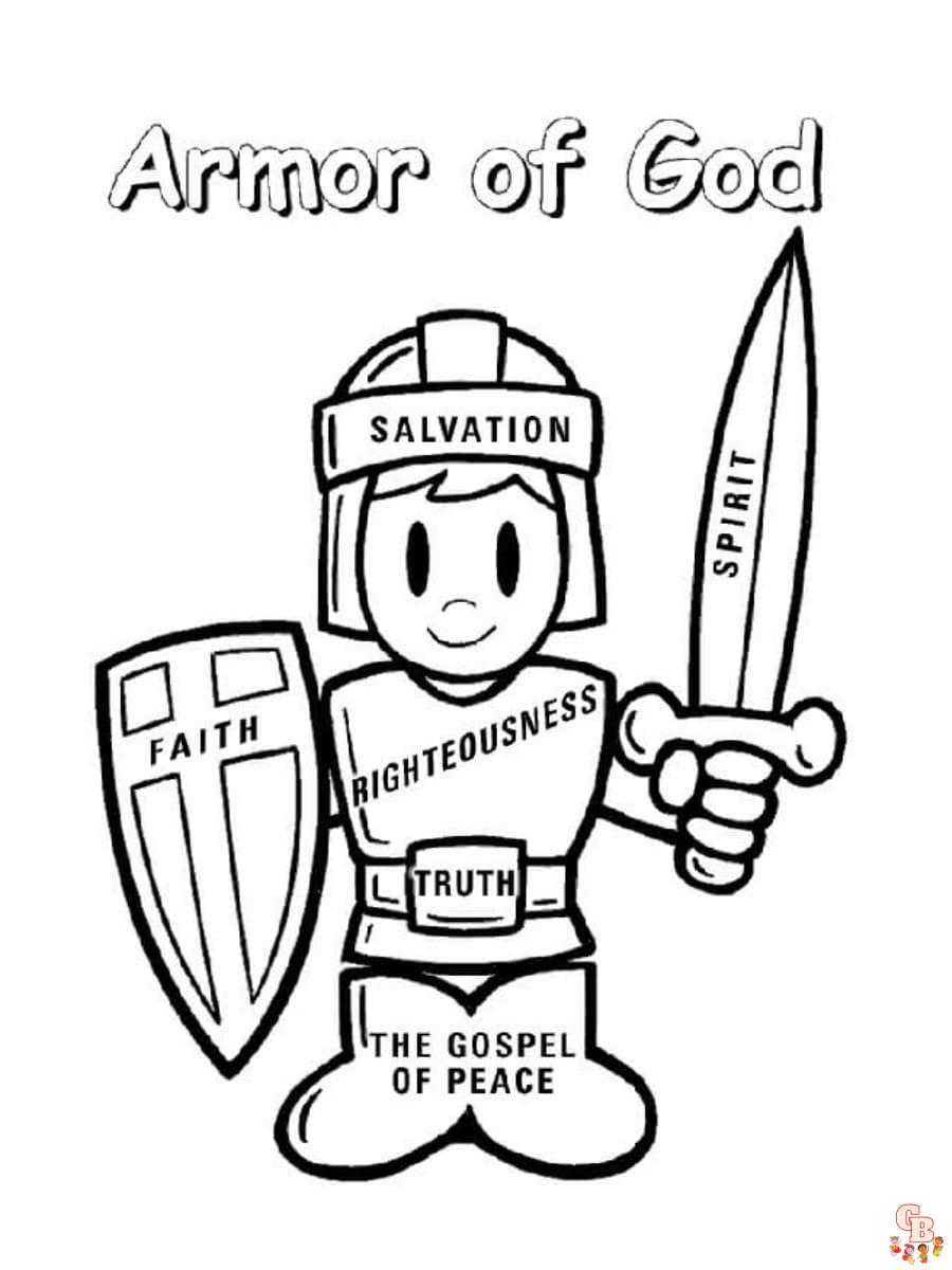 Armor of god coloring page