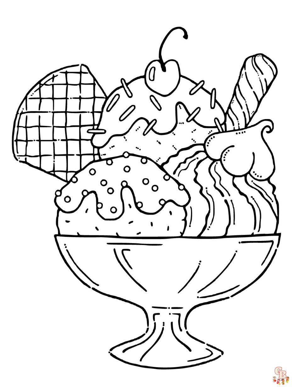 Desenho de sorvete para colorir para crianças