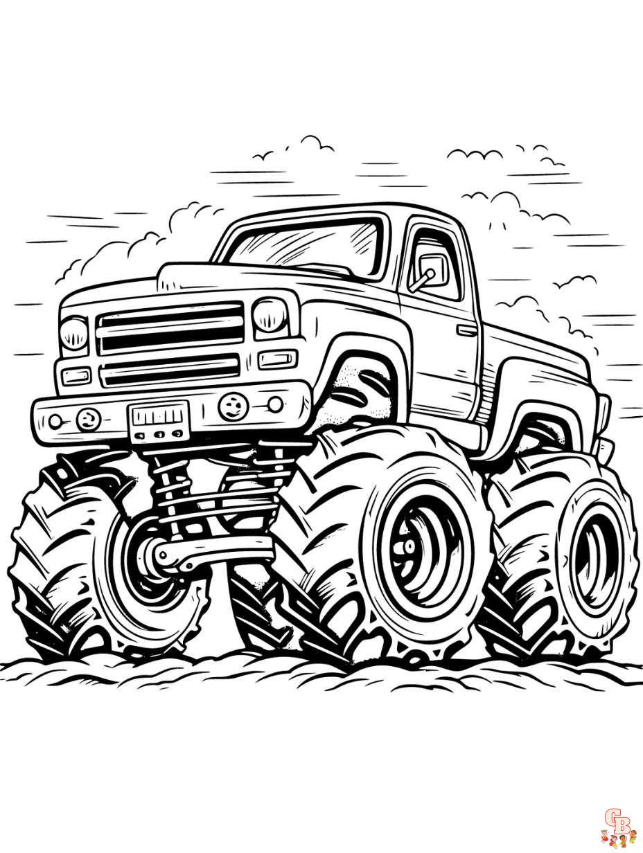 Free Shark Monster Truck Coloring Pages Printable and Easy