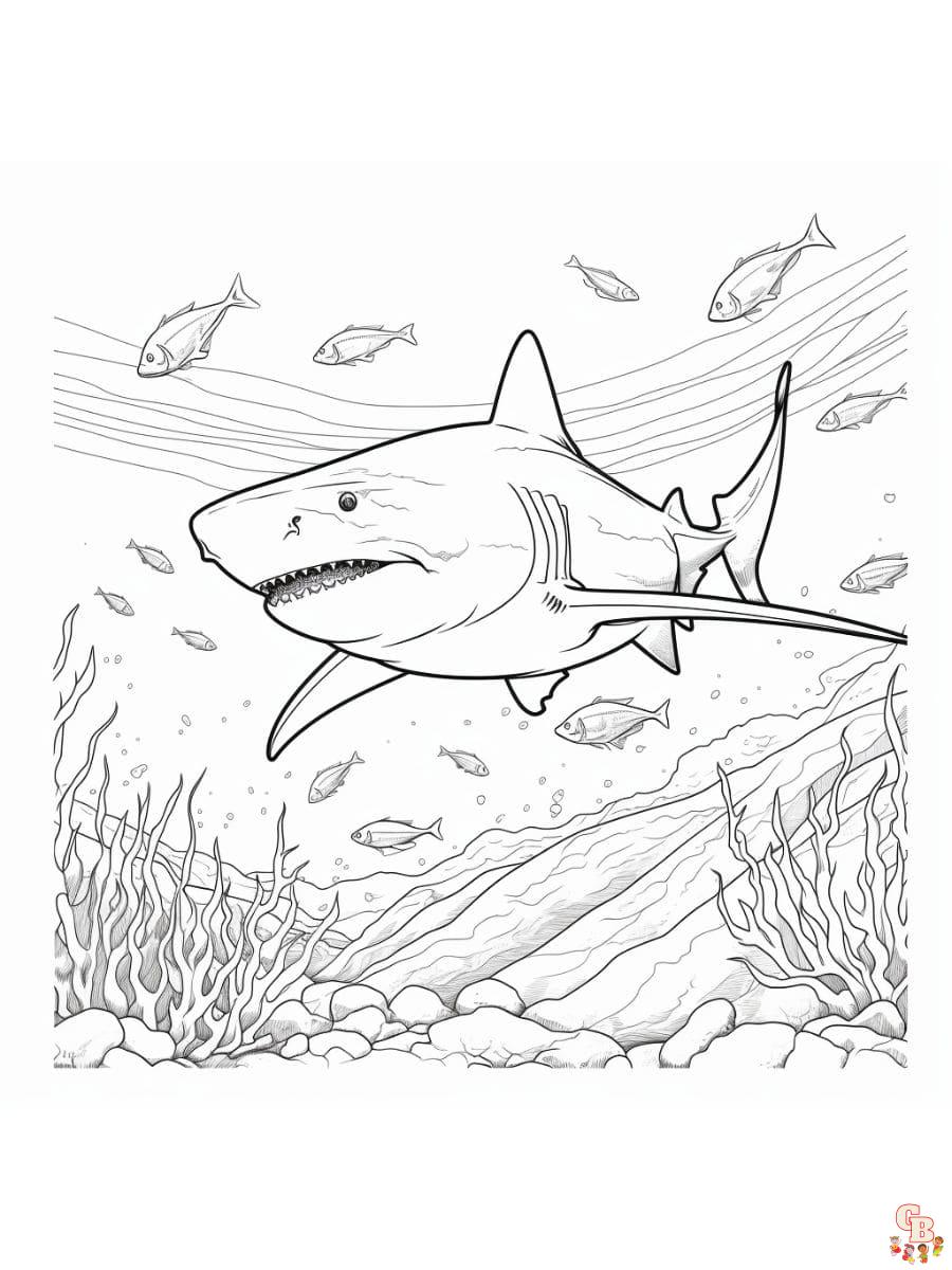 great white shark coloring pages