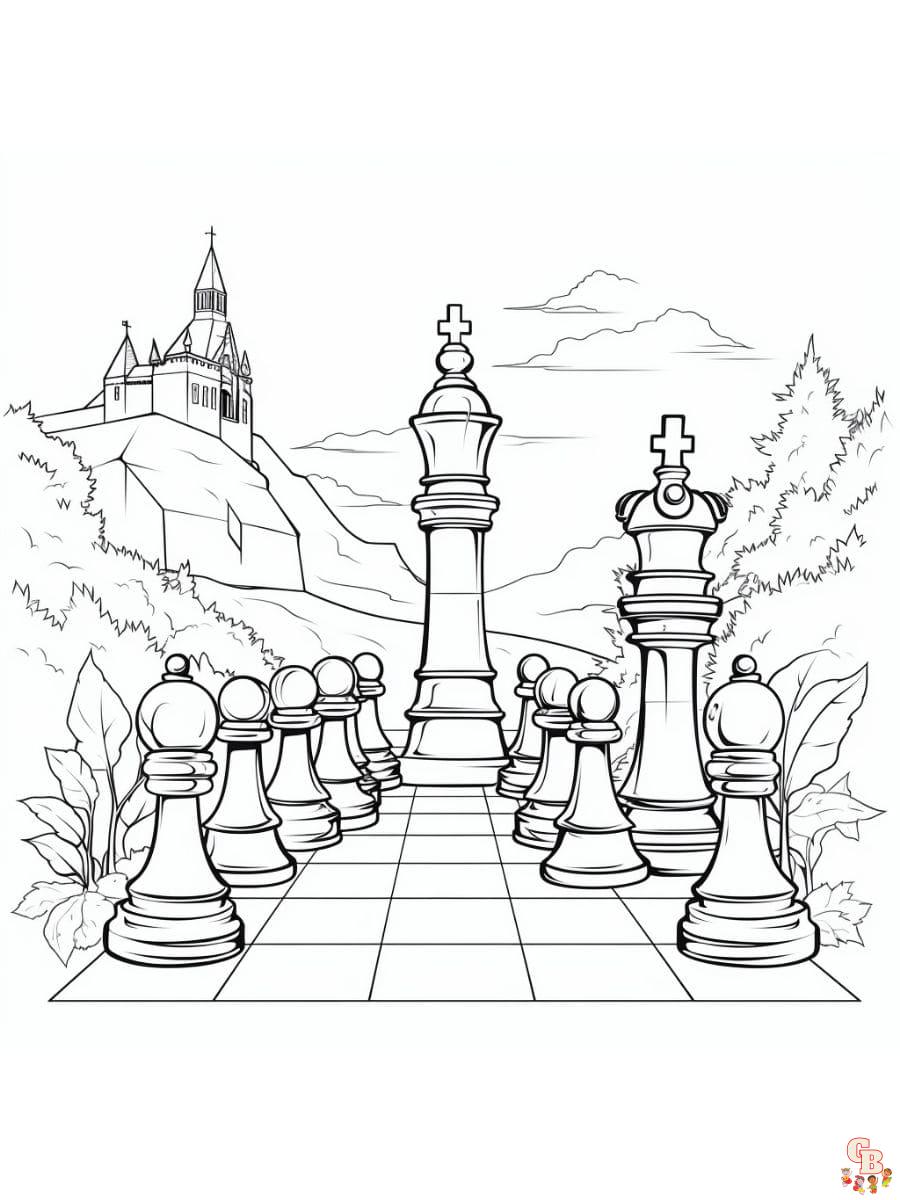 Páginas para colorir de xadrez para impressão grátis para crianças