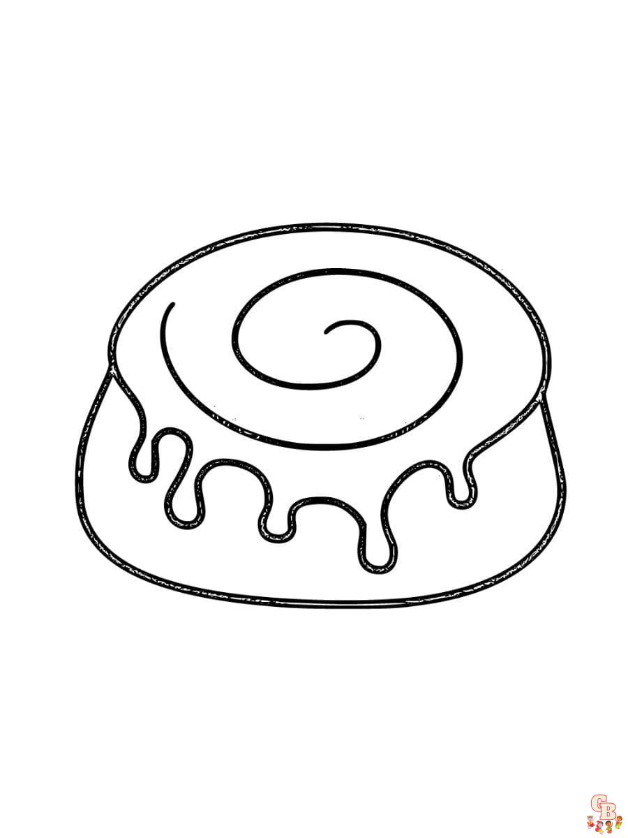 Printable Cinnamon Roll Coloring Pages Free