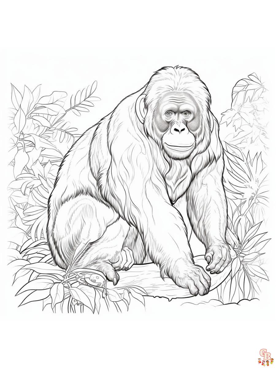 Macacos, chipanzés e gorilas - Desenhos Para Colorir