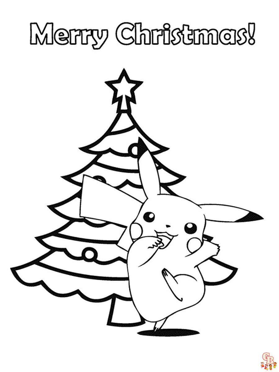 Pokemon Páginas para colorir de Natal para impressão gratuita para