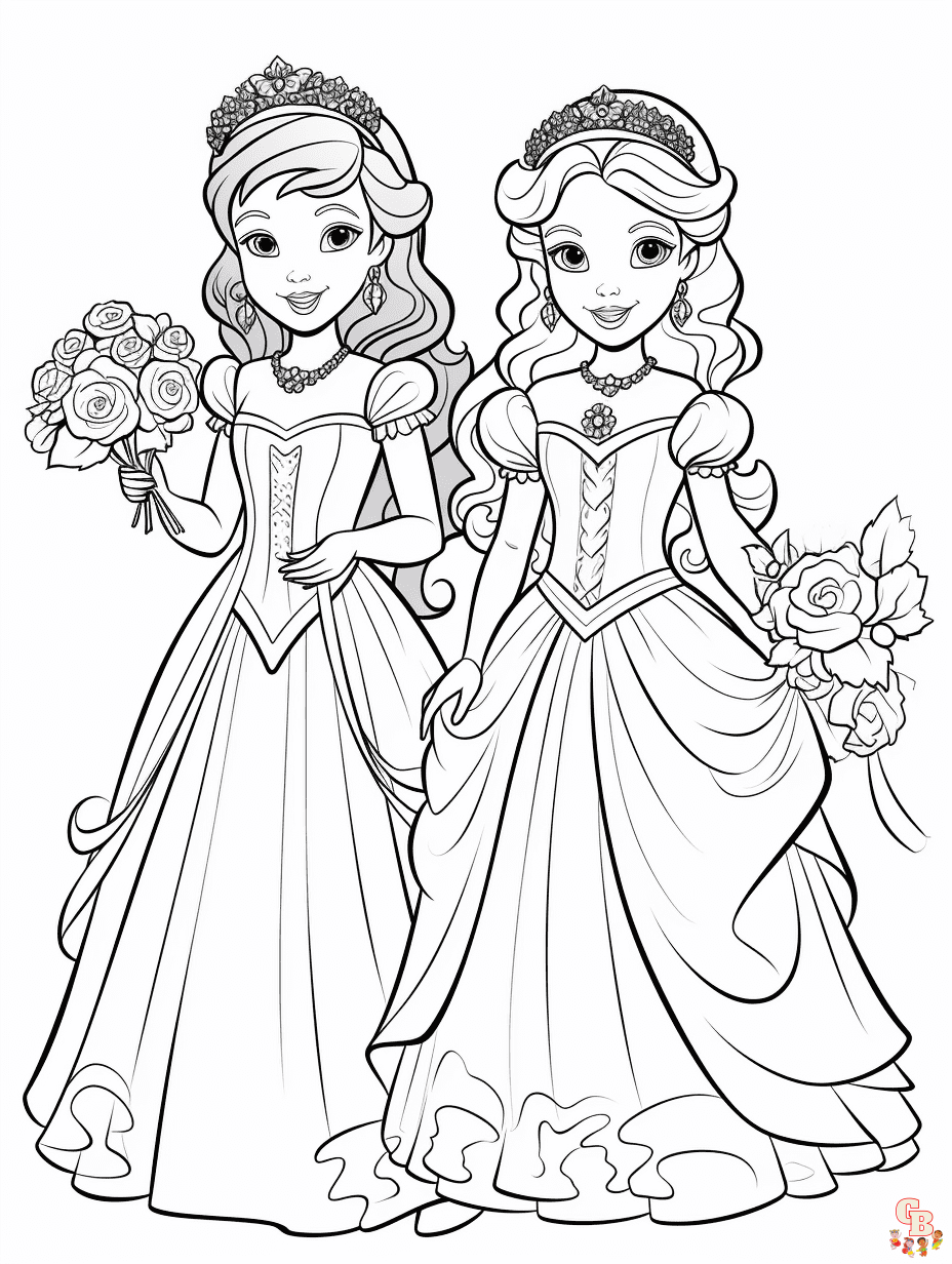 Free Princess Coloring Pages for Kids and Adults