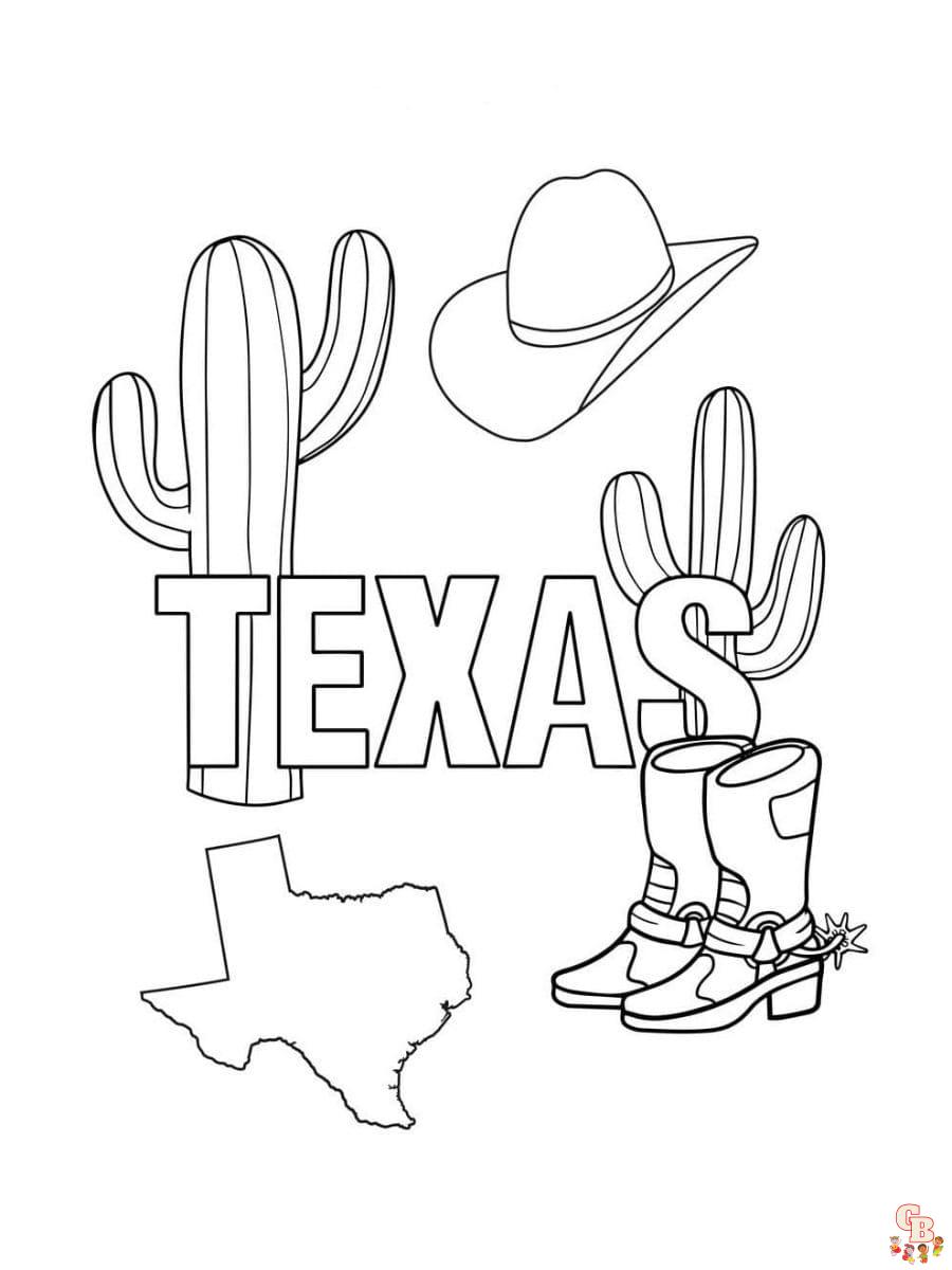 texas symbols coloring pages