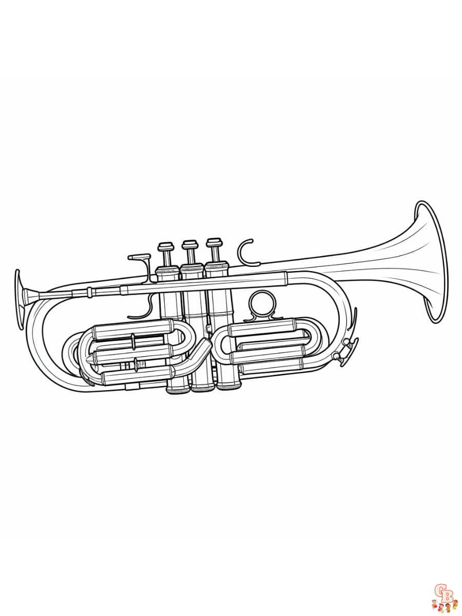 Páginas para colorear de trompeta imprimibles gratis para niños y