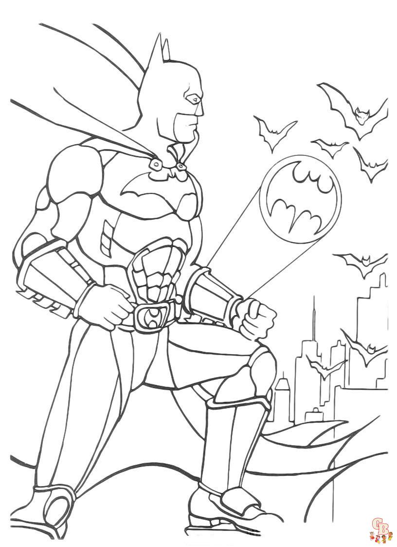 Páginas para colorear de Batman para imprimir gratis para niños - GBcoloring