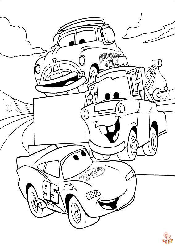 Zabavne Disney Cars pobarvanke za otroke 17