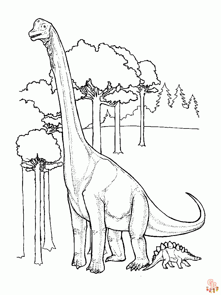 Los mejores dibujos de Dinosaurios para colorear para niños 16