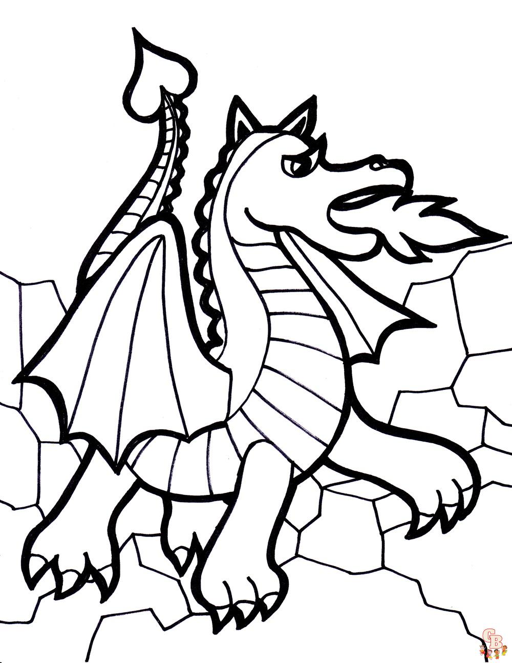 Dragon coloring pages to print for kids 7