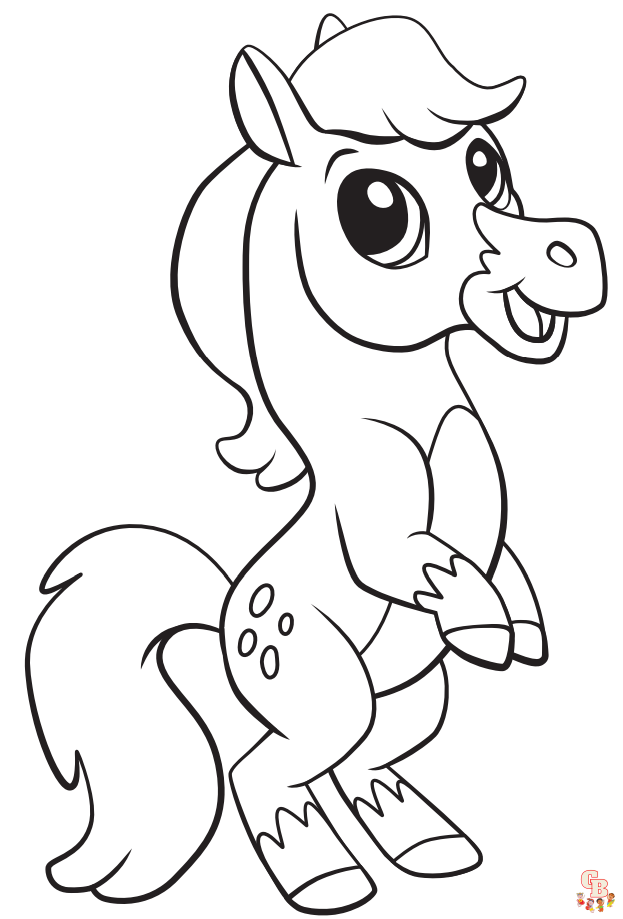 Printable horse coloring pages for kids 14