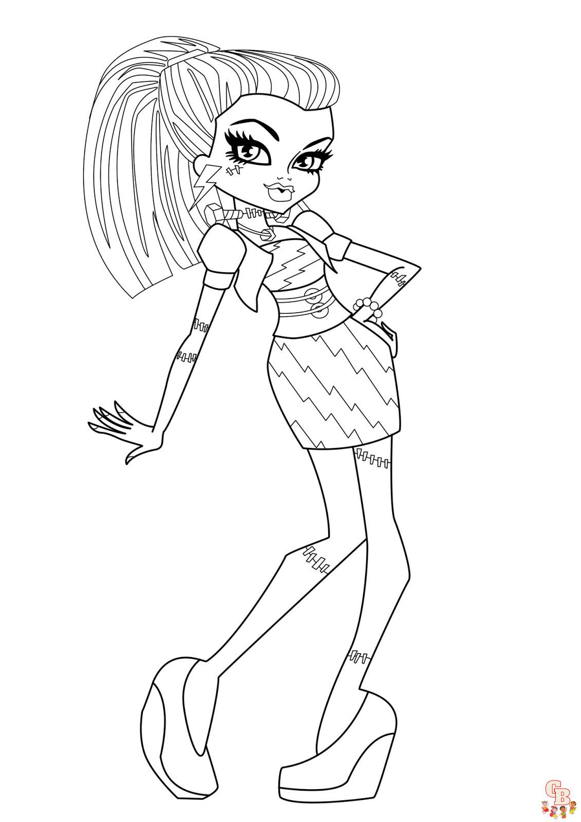 monster high frankie coloring pages