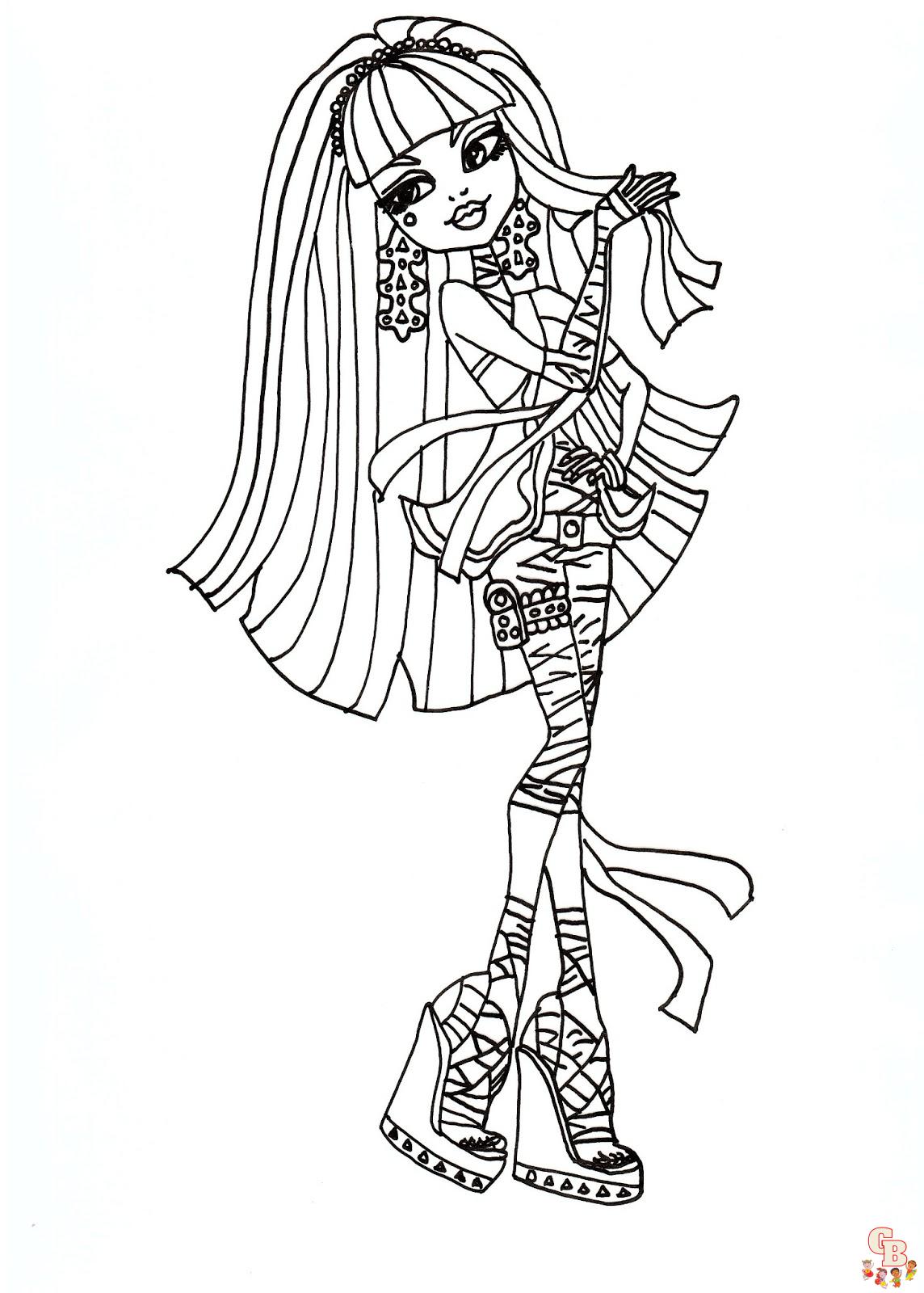 monster high coloring pages catrine demew dress