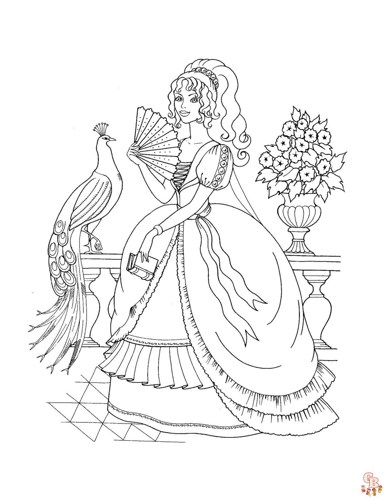 Beautiful princess coloring pages for kids 1