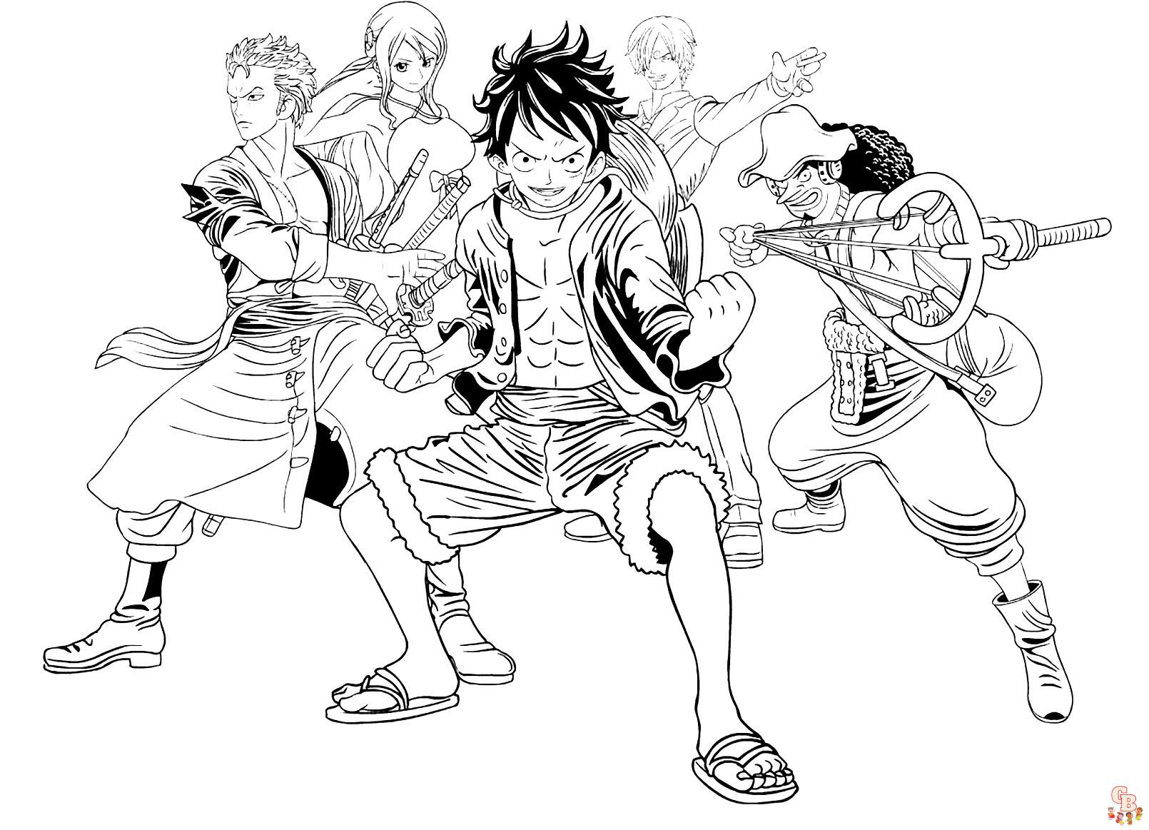 One Piece Para Colorir - Dezenas de Desenhos do Luffy e do Zoro