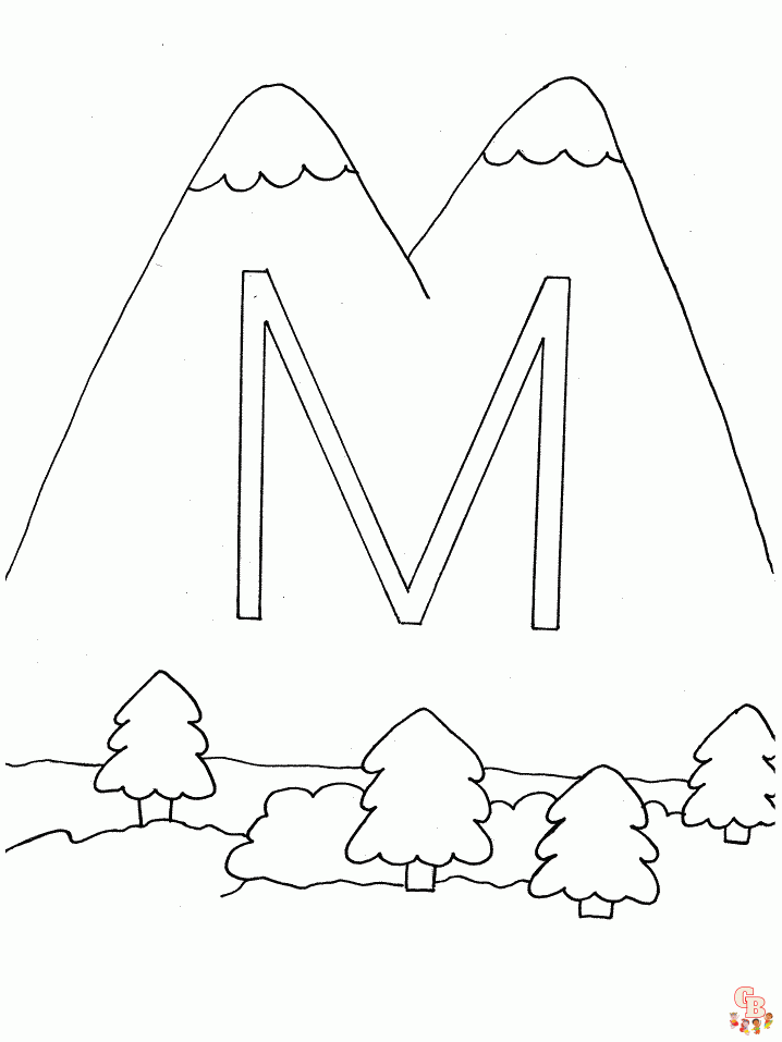 Mountain coloring pages