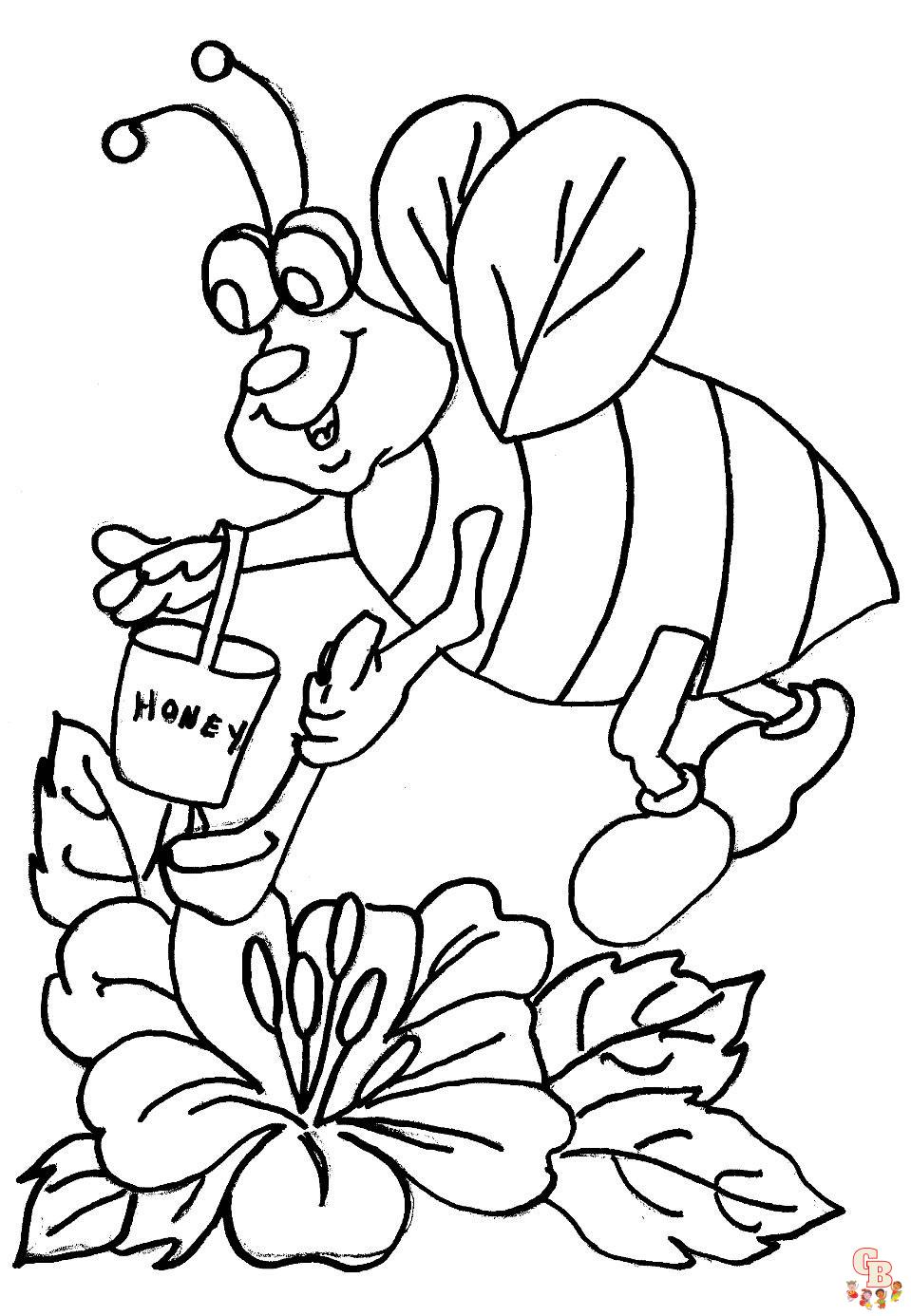 bee coloring pages
