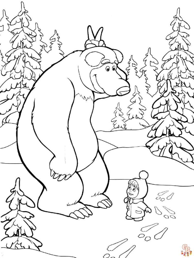 Masha and The Bear coloring pages