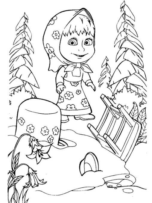 Masha and The Bear Coloring Pages - Free Printable Sheets