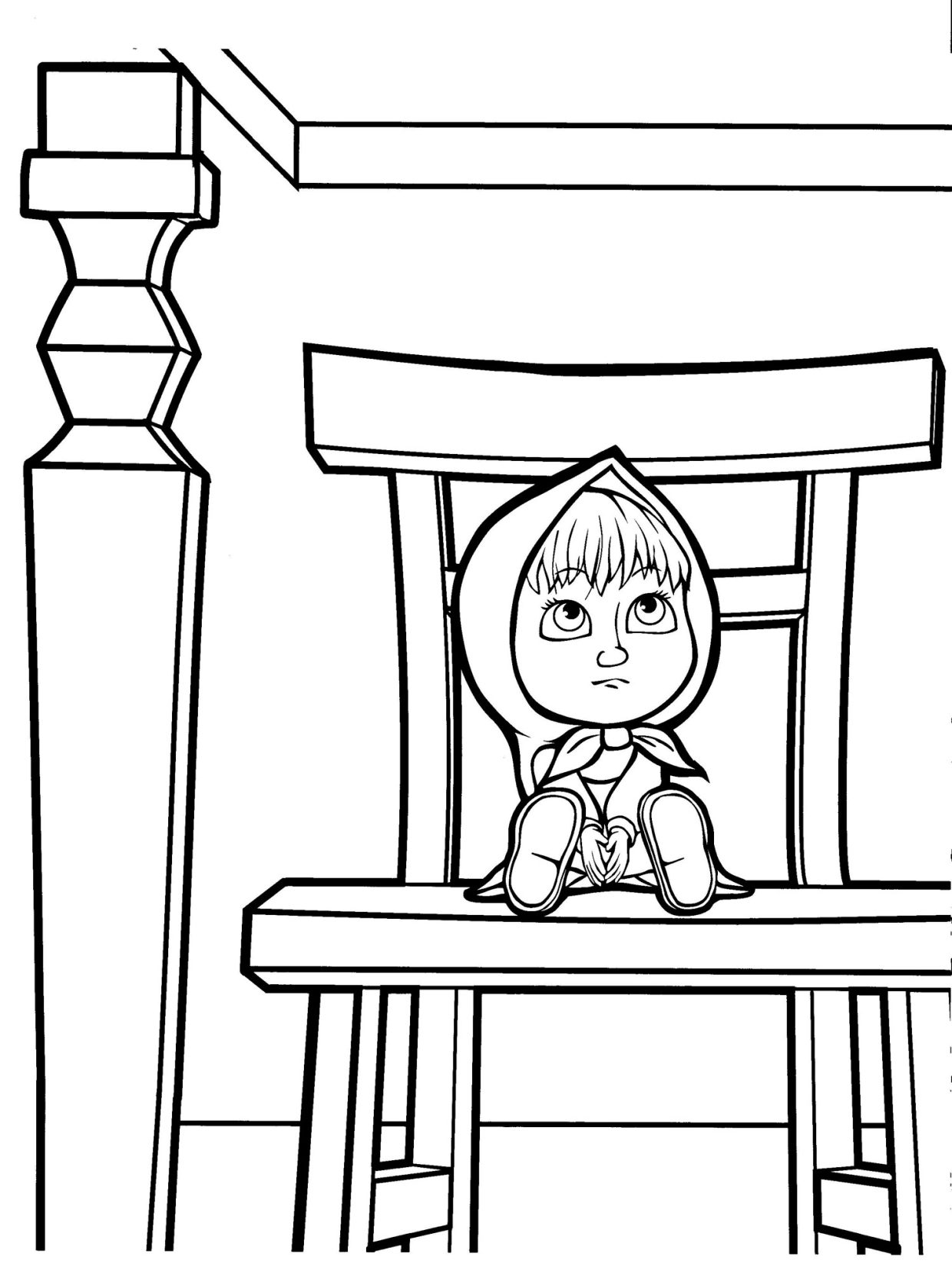 Masha and The Bear Coloring Pages - Free Printable Sheets