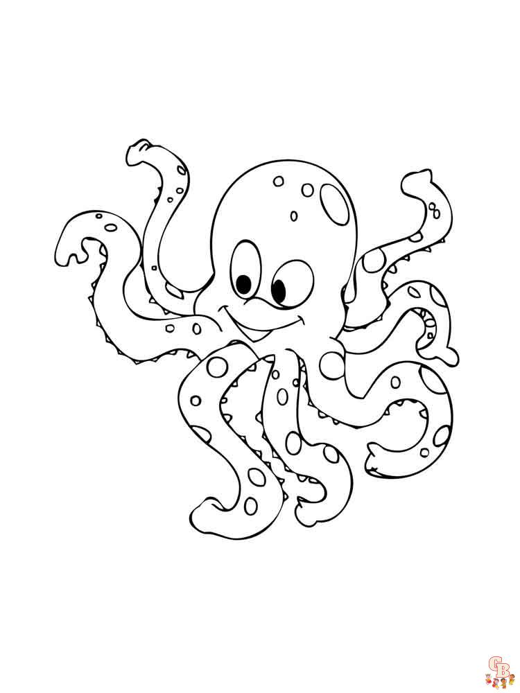 Octopus coloring pages to keep kids entertained 14