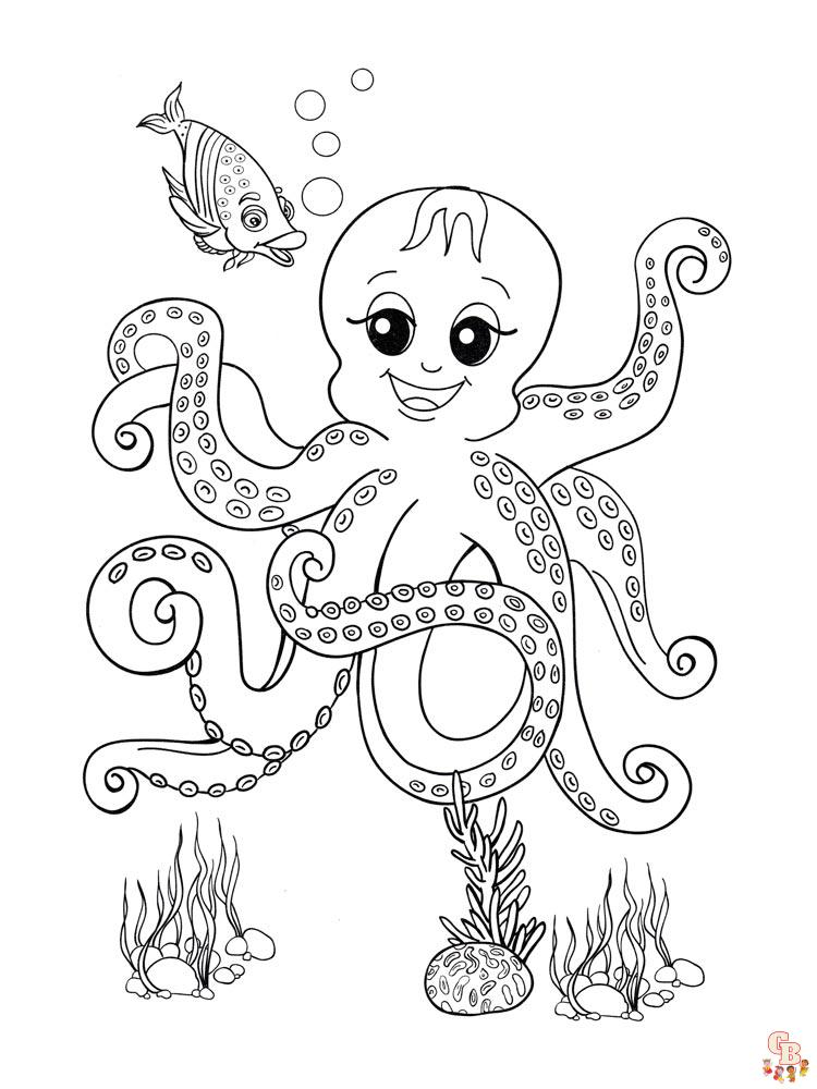 Octopus coloring pages to keep kids entertained 16