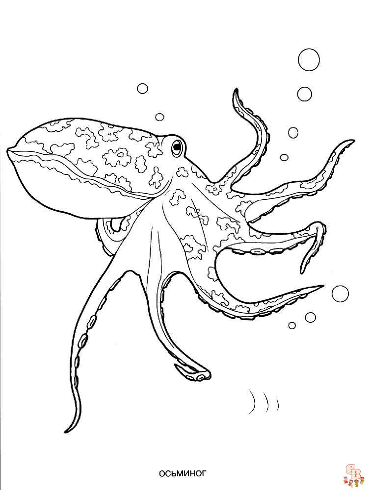 Octopus coloring pages to keep kids entertained 3