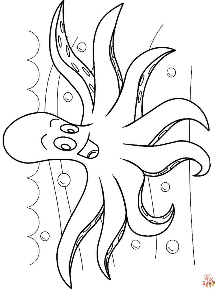 Octopus coloring pages to keep kids entertained 4