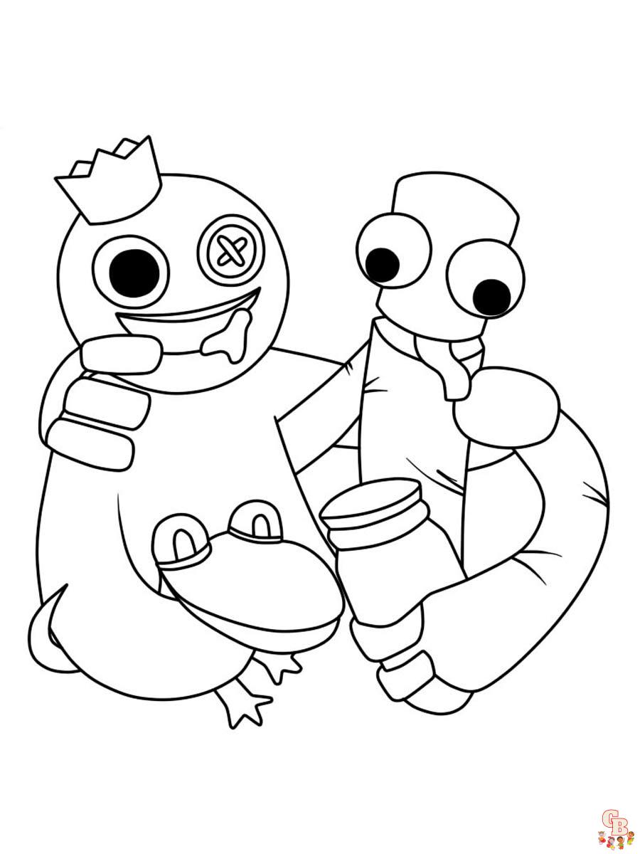 Rainbow Friends coloring pages printable 48