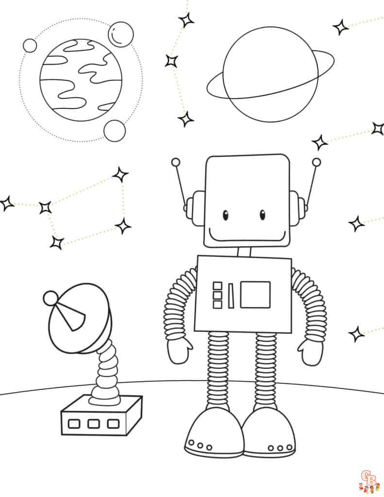 Robot coloring pages