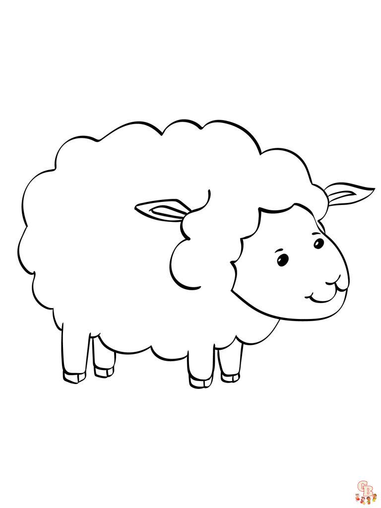 Colorful Sheep coloring pages for kids - GBcoloring