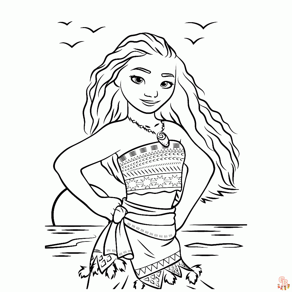 Vaiana Coloring Pages - Free Printable Sheets by GBcoloring