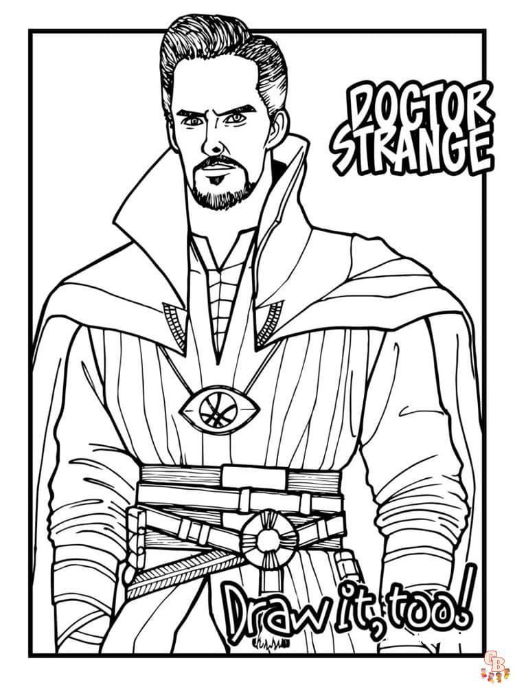 Explore the magic with Doctor Strange coloring pages 3