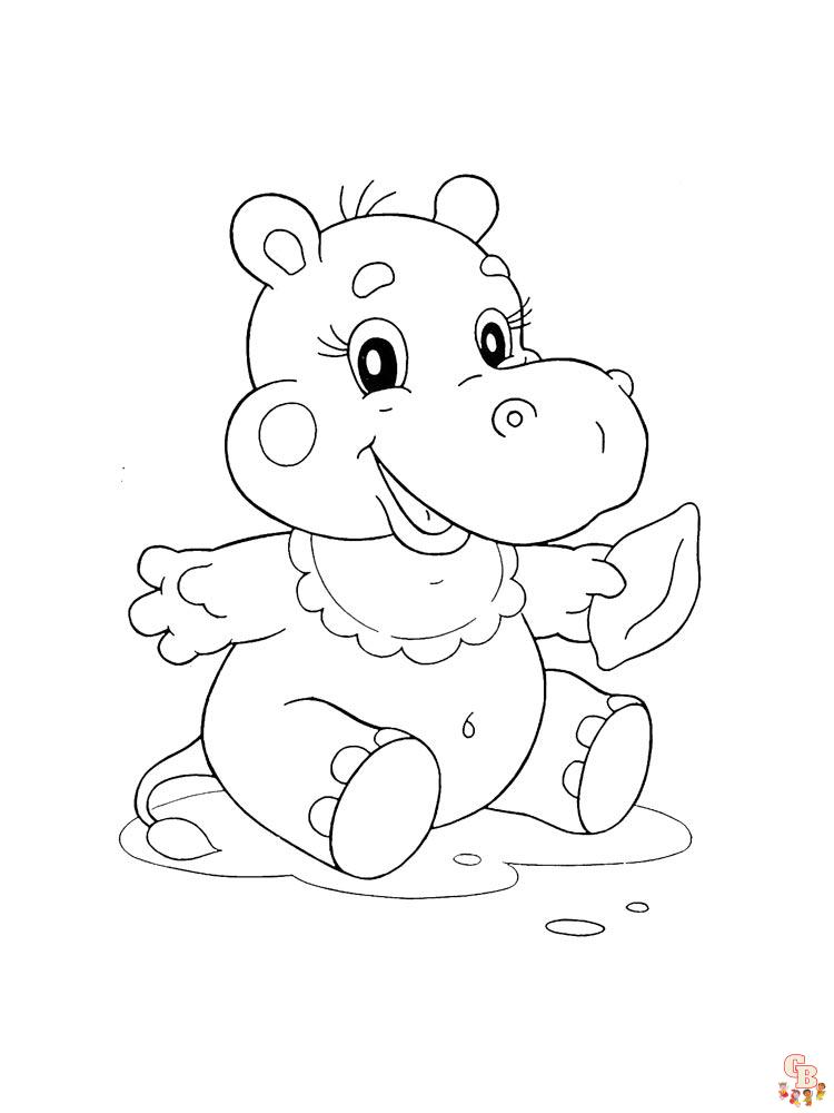 Hippopotamus coloring pages printable