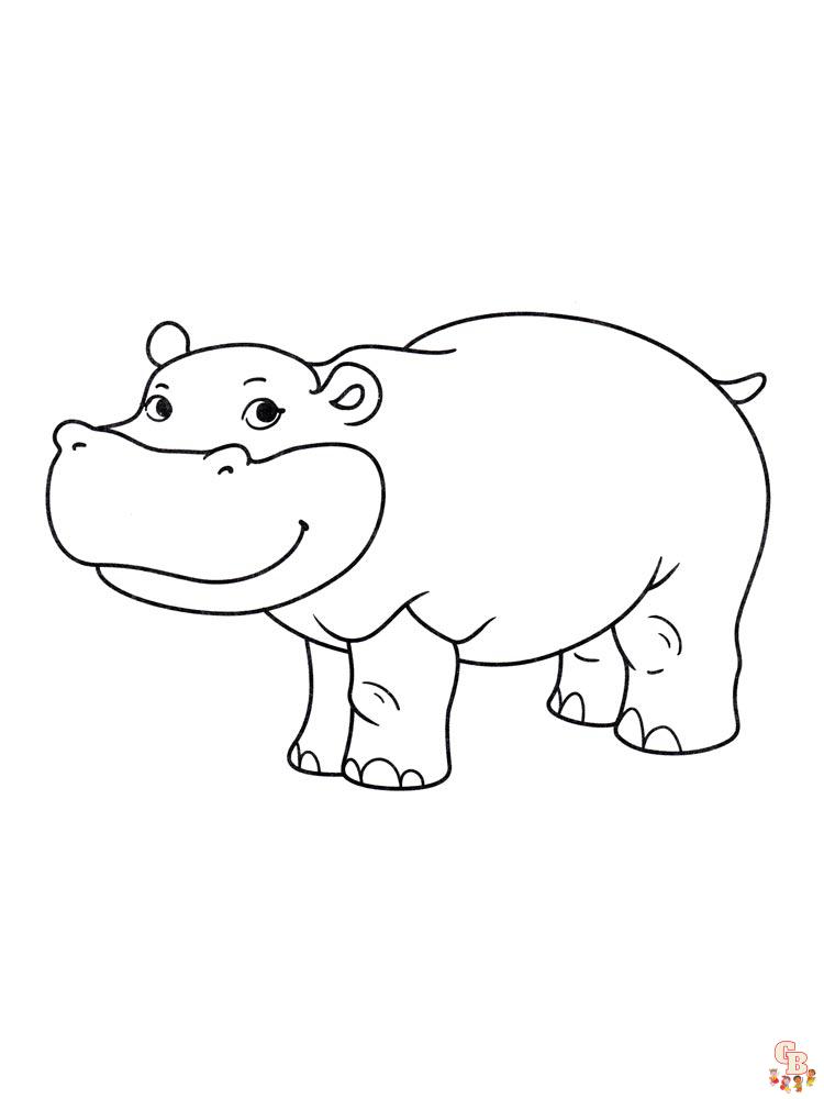 Hippopotamus coloring pages free