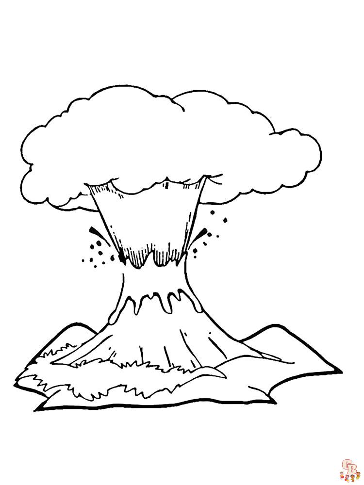 Volcano coloring pages 16