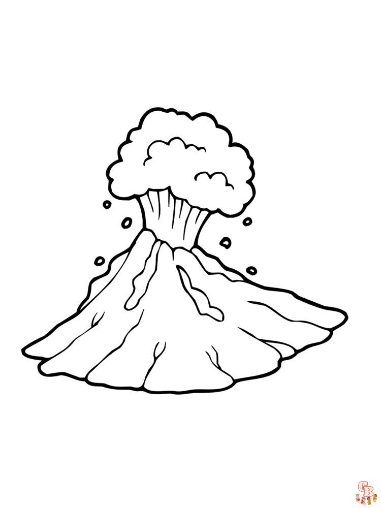 Volcano coloring pages 19