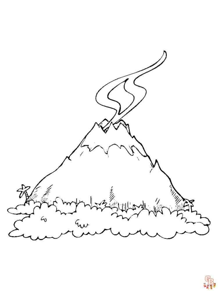 Volcano coloring pages 21