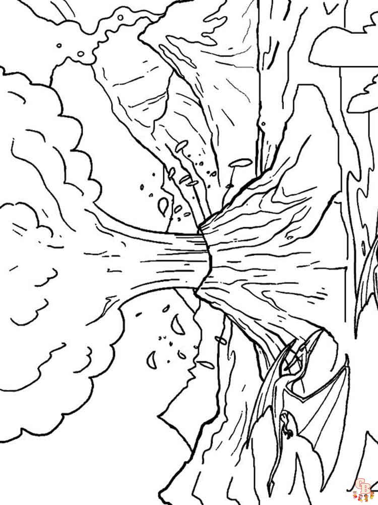 Volcano coloring pages 7